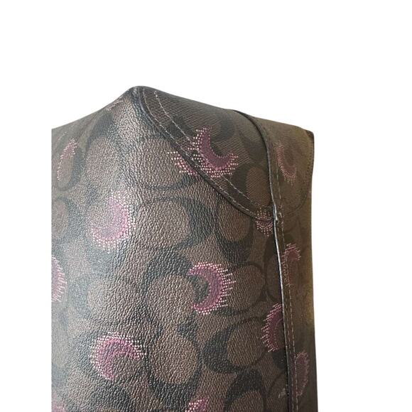 Sold!!! Coach Reversible City Tote In Signature Canvas With Moon Print - Picture 3 of 8